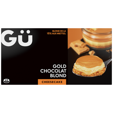 Cheesecakes Gold saveur chocolat blanc, caramel GÜ, 2x82g