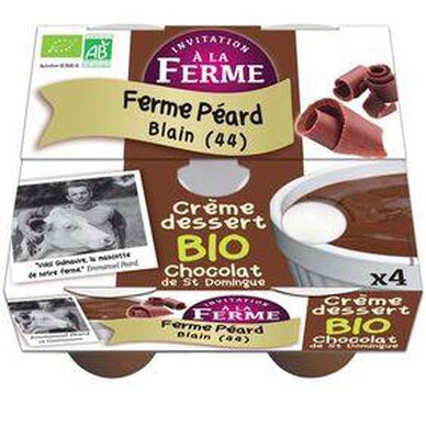 Crème dessert chocolat fermière bio FERME PEARD x4 400g