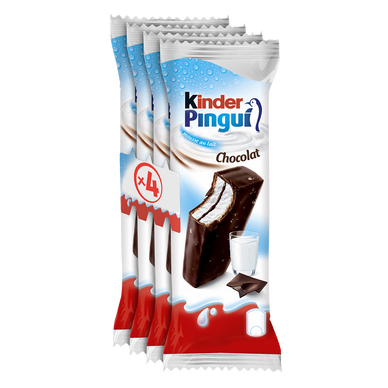 Génoise chocolat noir fourr.lait cacao KINDER PINGUI x4 120g