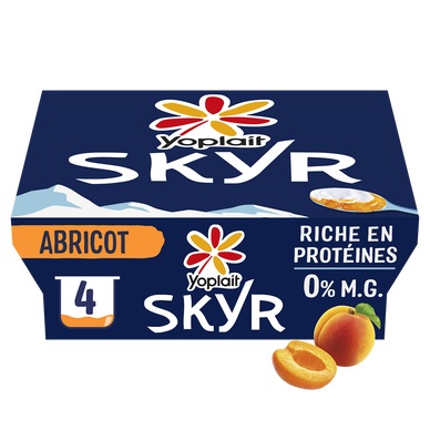 Skyr sur lit d'abricot 0%mg YOPLAIT 4x100g