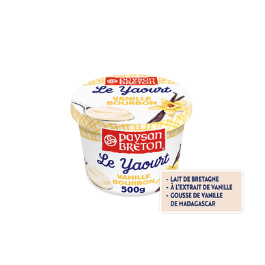 Yaourt vanille bourbon 7.5%mg PAYSAN BRETON 500G