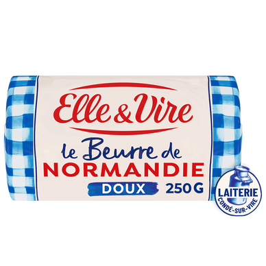 Beurre de normandie doux rouleau ELLE & VIRE 250g
