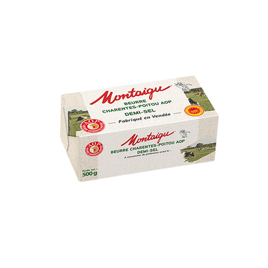 Beurre demi sel AOP MONTAIGU, plaquette de 500g