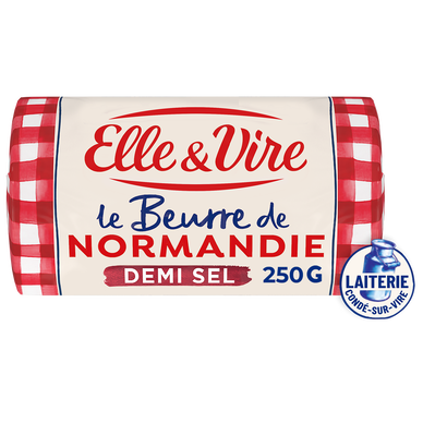 Beurre de Normandie demi-sel rouleau ELLE & VIRE 250g