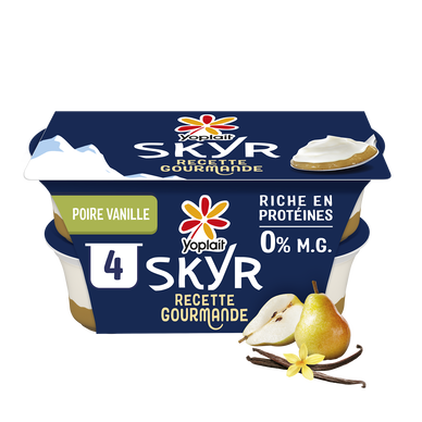 Skyr sur lit poire et vanille 0%mg YOPLAIT 4x120g