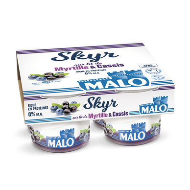 Skyr sur lit myrtille et cassis SAINT MALO 4x100g