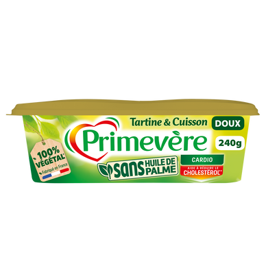 Matière grasse sans huile de palme riche en oméga 3 PRIMEVERE 240g