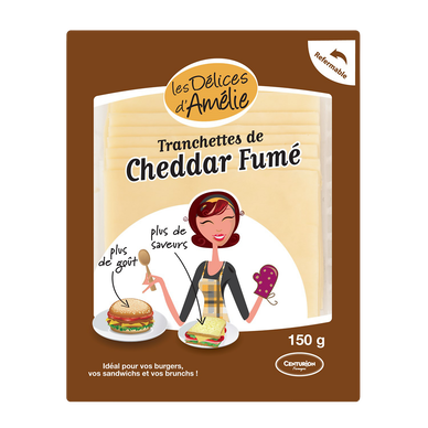 Tranchette de cheddar fumé Les Délices d'Amélie 150g