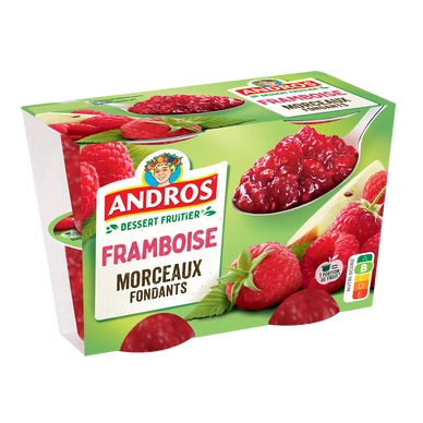 Compote Morceaux 2/2 Framboise ANDROS 4x100g