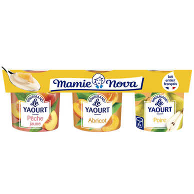 Yaourt brassés aux fruits jaunes gourmand MAMIE NOVA 6x150g