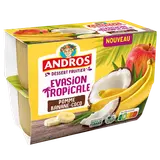 Compote Evasion Tropicale pomme banane coco ANDROS 4x97g