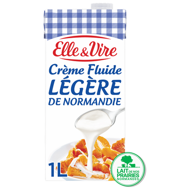 Crème légère de Normandie 12%MG ELLE&VIRE - Brique 1l