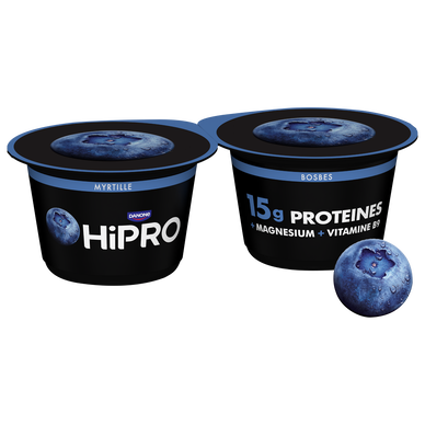 Yaourt myrtille protéiné 0%mg HIPRO - 2x160g