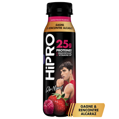 Yaourt à boire fraise framboise protéiné 0%mg HIPRO - 300g