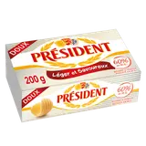 Beurre doux à teneur réduite en matière grasse 60% PRESIDENT plaquette200g