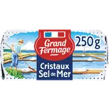 Beurre aux cristaux de sel de mer de Noirmoutier 80%MG GRAND FERMAGE,plaquette de 250g