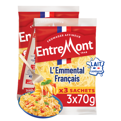 Fromage râpé Emmental ENTREMONT - 3X70g