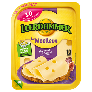 Fromage lait pasteurisé portion le moelleux 29,5%MG LEERDAMMER x10tr.