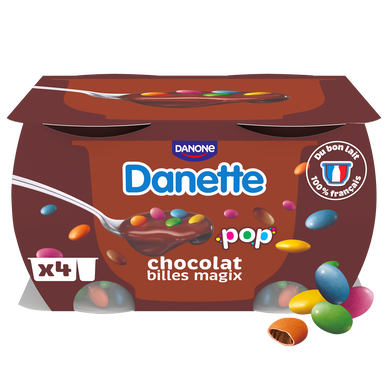 Crème dessert chocolat billes chocolat DANETTE - 4x120g