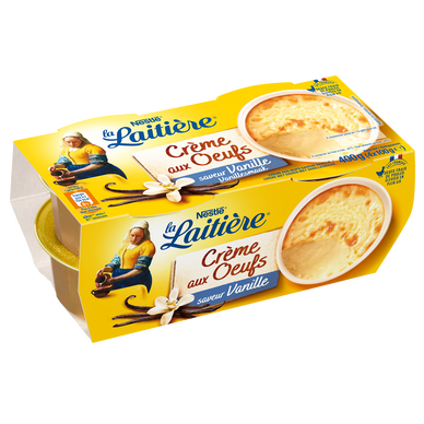 Crème aux oeufs saveur vanille LA LAITIERE - 4 pots de 100g