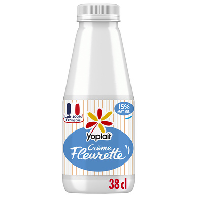 Crème fraiche légère fluide 15% MG FLEURETTE YOPLAIT - brique 38cl