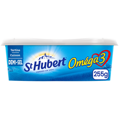 Matière grasse allégée à tartiner 1/2 sel 52%MG ST HUBERT Oméga 3 enrichie en vitamine b1 255g