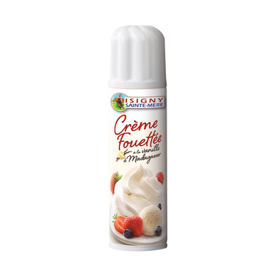 Crème sous pression stérilisée UHT sucrée à la vanille de Madagascar 29% de matère grasse ISIGNY SAINTE MERE, 250g