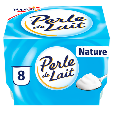Yaourt brassé nature PERLE DE LAIT - 8x125g