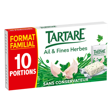 Fromage à tartiner ail et fines herbes TARTARE - 10 portions 160g