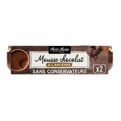 Mousse au chocolat à l'ancienne MARIE MORIN - 2 pots de 100g