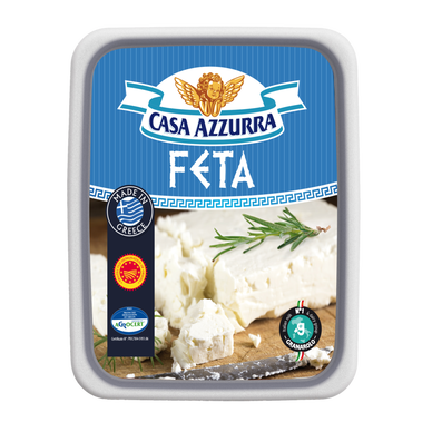 Feta AOP au lait de brebis et de chèvre pasteurisé CASA AZZURA, 23% deMG, barquette de 150g