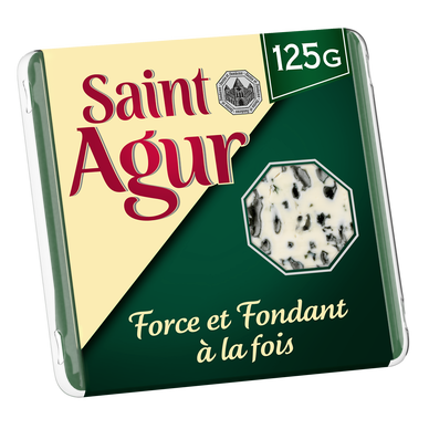 Fromage à pâte persillée fort et fondant 33% de matière grasse SAINTAGUR portion de 125g