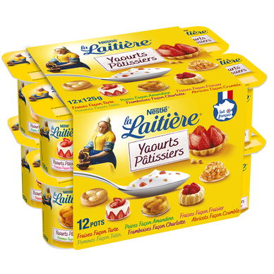 Yaourts pâtissiers panachés LA LAITIERE - 12 pots de 125g