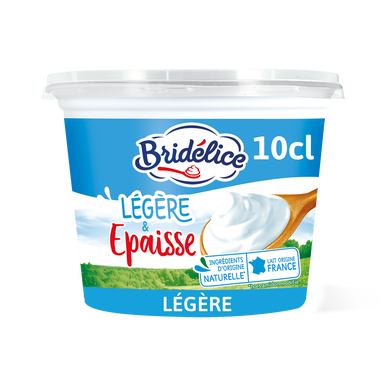Crème fraîche épaisse légère BRIDELICE, 15%MG - 10cl