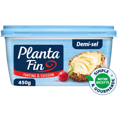 Matière grasse à tartiner cuisiner demi sel 59%MG sans huile palme 100% végétal