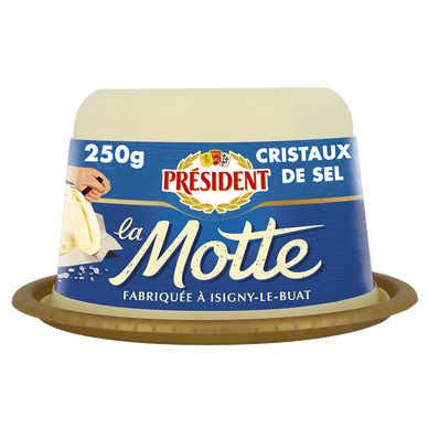 Beurre aux grains de sel de mer La Motte PRESIDENT, 80%mg, 250g