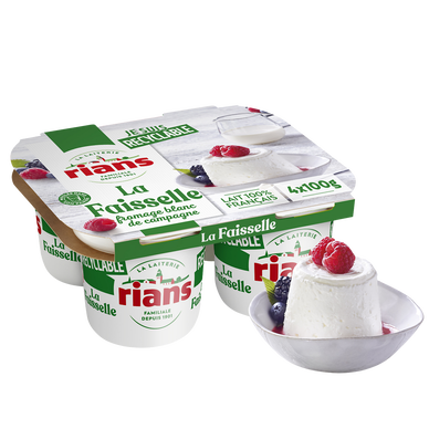 Faisselle Fromage Blanc nature RIANS - 4 pots de 100g