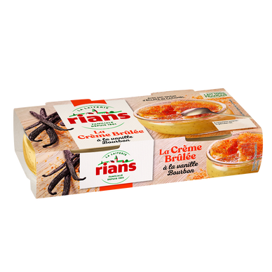 Dessert Crème Brûlée Vanille Bourbon RIANS - 2 pots de 100g