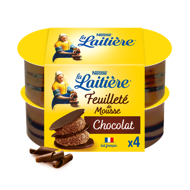 Mousse au chocolat Feuilleté de mousse LA LAITIERE - 4x57g