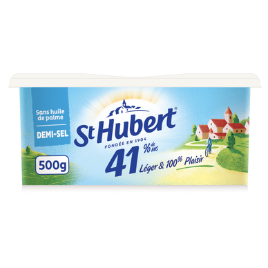 Matière grasse demi-sel à tartiner sans huile de palme 41% de MG ST HUBERT- 500g