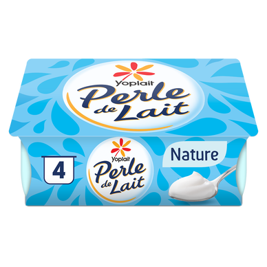 Yaourt brassé nature PERLE DE LAIT - 4x125g