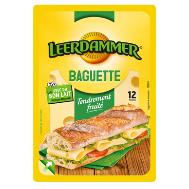 Fromage lait pasteurisé spec.baguette 27,5%MG LEERDAMMER x12tr 160g
