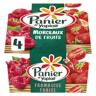 Yaourt aux fruits fraise framboise 2,3% MG PANIER DE YOPLAIT - 4x125g