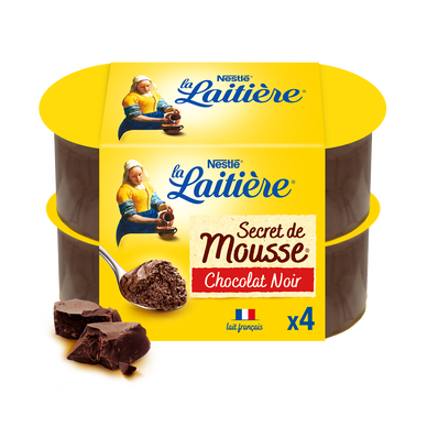 Mousse au chocolat noir Secret de mousse LA LAITIERE - 4x59g