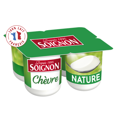 Yaourts au lait de chèvre nature SOIGNON - 4 pots de 125g
