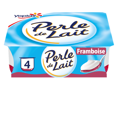 Yaourt sur lit de framboise PERLE DE LAIT - 4x125g
