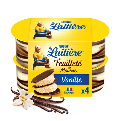 Mousse à la vanille Feuilleté de mousse LA LAITIERE - 4x57g