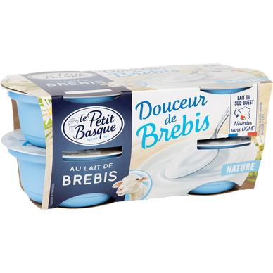 Douceur de brebis nature LE PETIT BASQUE, 4x100g