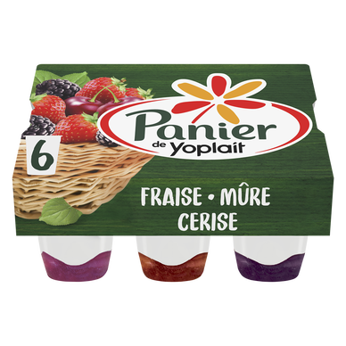 Yaourt sur lit de fruits rouges PANIER DE YOPLAIT - 6x140g