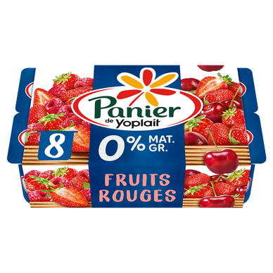 Yaourt aux fruits rouges 0%mg PANIER DE YOPLAIT - 8x125g
